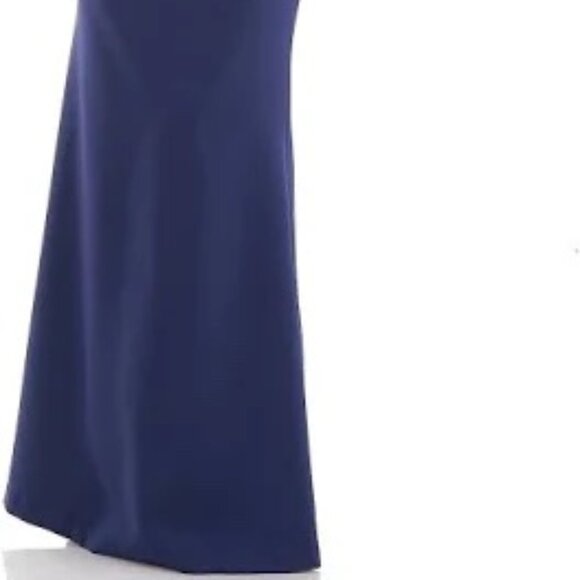 NWT JS Collection Lilah Bow Detail One-Shoulder Mermaid Gown maxi Blue Size 12 - Picture 6 of 9